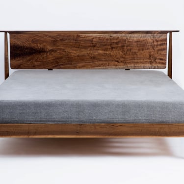 Mid Century Modern Platform Bed / Storage Platform Bed Option / Eames Simple Bed Frame / Handmade Bed Walnut Oak Cherry Maple 