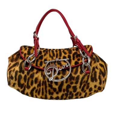 Dior Cheetah Print Logo Shoulder Bag