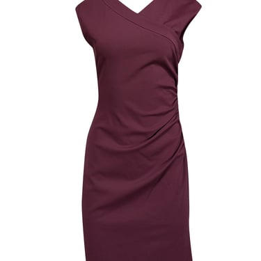 Diane von Furstenberg - Cabernet Ruched Jersey Cap Sleeve Dress Sz 8