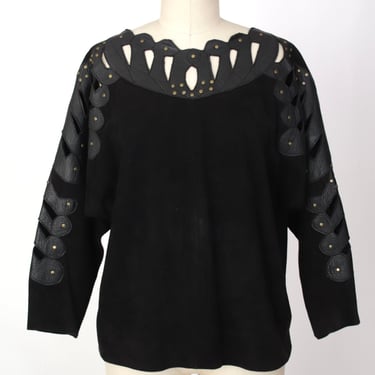 Suede Laser Cut Studded Top