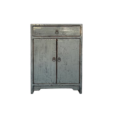 Distressed Gloss Gray Drawer Small End Table Nightstand Cabinet ws4339E 