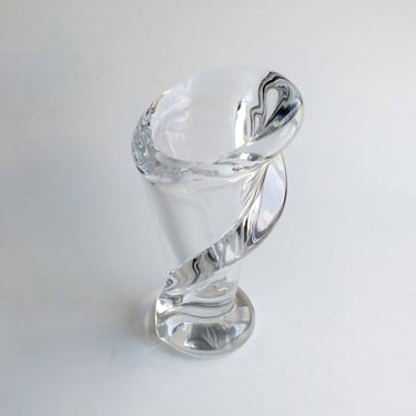 Vannes Of France calla lily clear crystal glass vase Made in France 