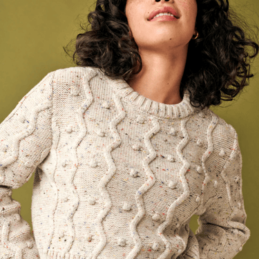 Pom pom sweater, natural speckle