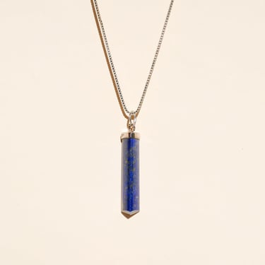 LAPIS LAZULI CRYSTAL POINT CHAIN NECKLACE