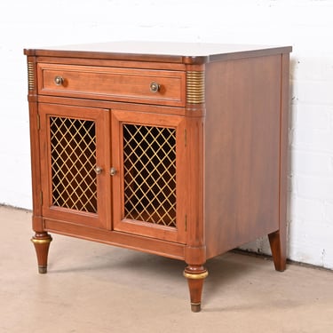 Kindel Furniture French Regency Louis XVI Cherry Wood Nightstand, Newly Refinished