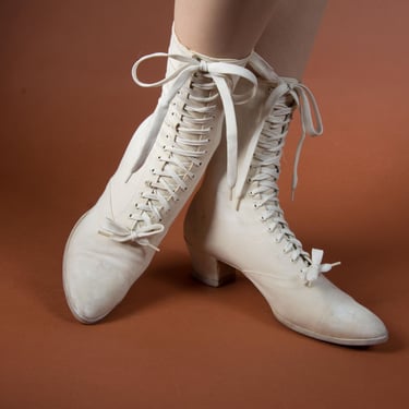 1920s Keds Boots - Approximately Size 7 - 7.5 D - Rare Original 20s US Rubber Regent Keds Canvas Boots 