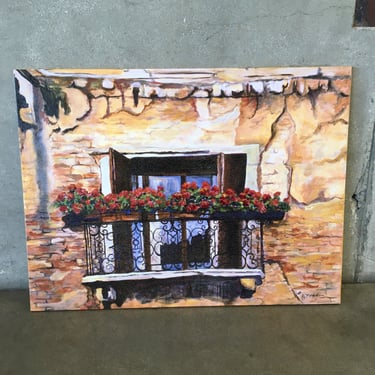 Original Acrylic Painting &quot;Venice Balcony&quot; by Signed Artist