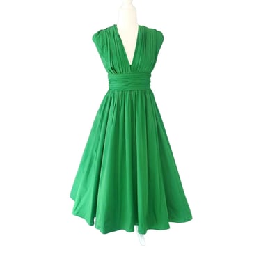 TR Designs Kelly Green Dress Formal Prom Cocktail Party Shirred Frock Size 4 NWT 