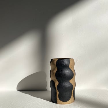 small handmade ceramic contour vessel 