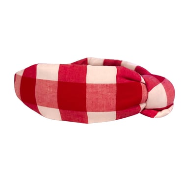 Red Plaid Knotted Headband