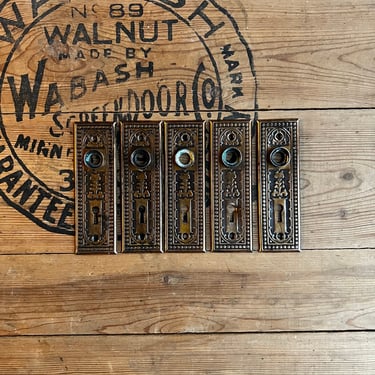 Set of 5 1890s Pressed Door Plates 