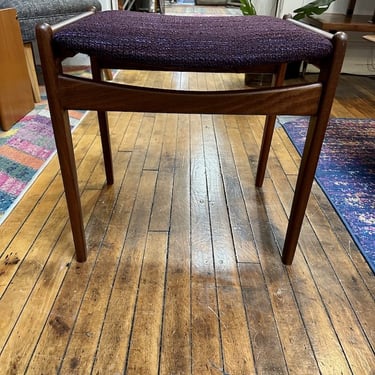 Danish Teak Footstool with new upholstery