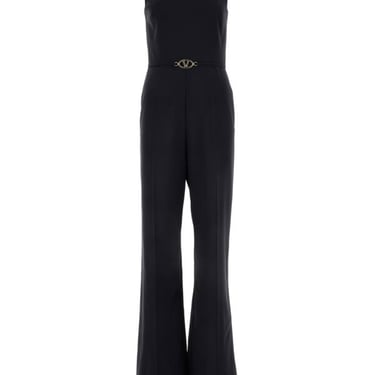 Valentino Garavani Women Navy Blue Wool Blend Jumpsuit