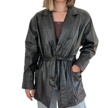 Vintage 1990s Womens Wilsons Leather Black Biker Matrix Thinsulate Jacket Sz S 