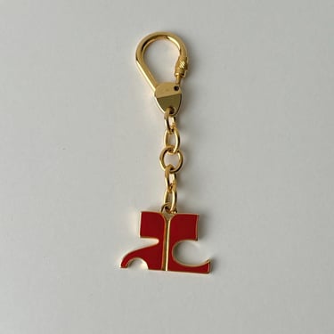 Vintage Red Courrèges Gold Keychain 