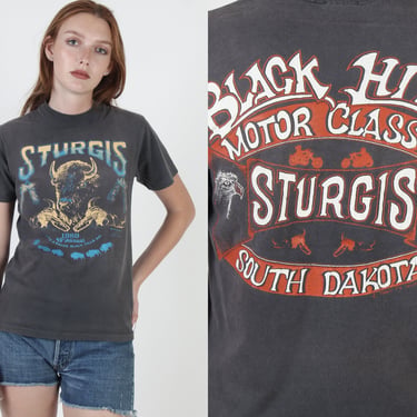 1989 Sturgis Motorcycle Rally T Shirt, 80s South Dakota | American