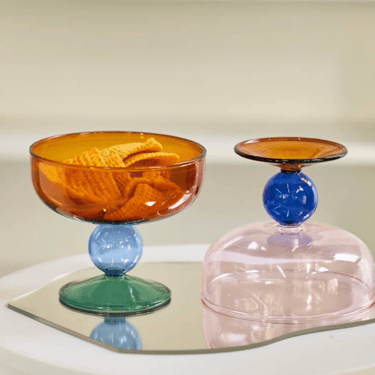 Colorful Glass Dessert Bowl