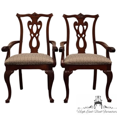 Set of 2 THOMASVILLE Collectors Cherry Traditional Chippendale Style Dining Arm Chairs 10121-972 