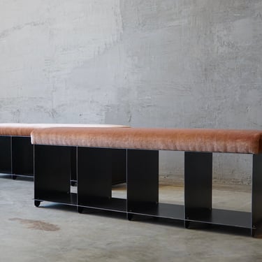 Architectural Steel & Mohair Benches 