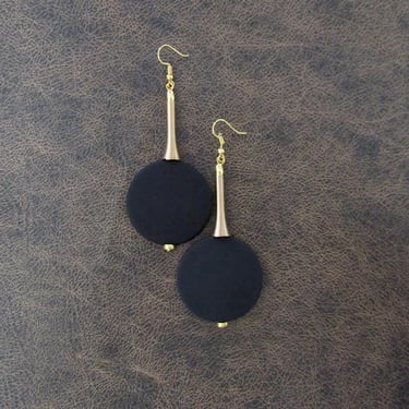 Large black and gold mordern earrings 