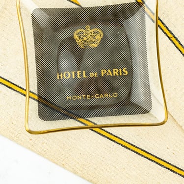 Vintage Hotel de Paris Monte Carlo Glass Pin Tray
