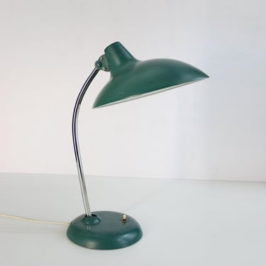 Vintage Christian Dell Kaiser Idell Model 6786 Emerald Green Desk Lamp Bauhaus Art Deco Industrial Home Office Accent Light Banker Chrome 