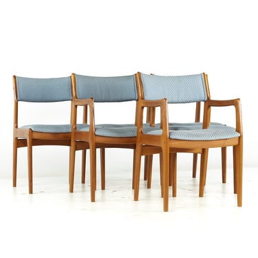 Erik Buch Style D-Scan Mid Century Teak Dining Chairs - Set of 6 - mcm 