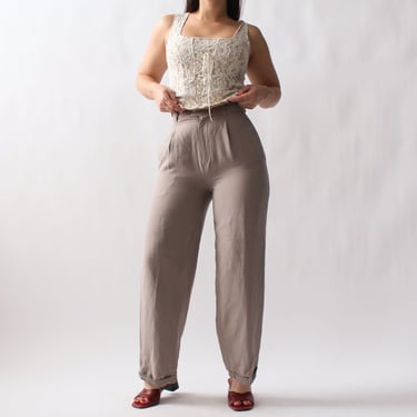 Vintage Silk/Linen Stone Beige Pants - W27