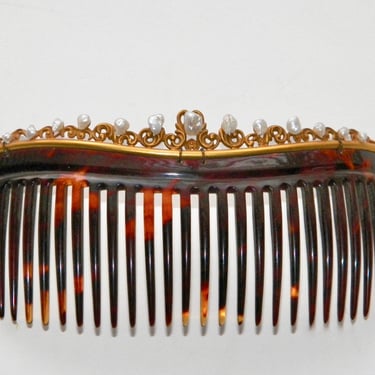 Edwardian 14K Gold Baroque Pearl Bridal Hair Comb – Day, Clark & Co. 