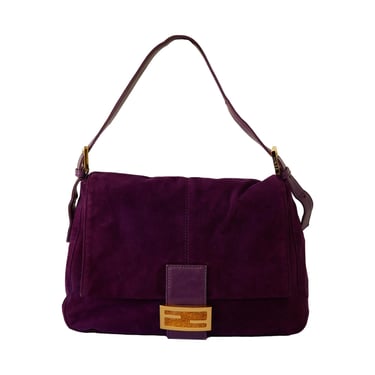 Fendi Purple Suede Baguette Bag