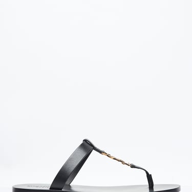 Saint Laurent Men Cassandre Leather Slides