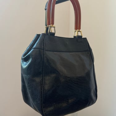 Retro Leather Handbag Bloomingdales GORGEOUS 
