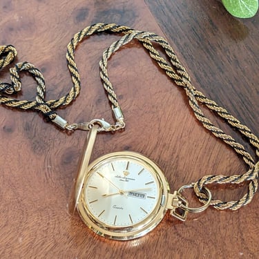 Vintage Gold Jules Jurgensen Day Date Pocket Watch 