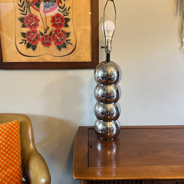 Original 70's Kovacs Stacked Chrome Ball Lamp Vintage Mid Century Modern 