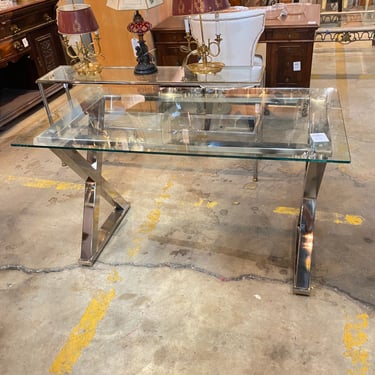 Chrome and Glass Top Table