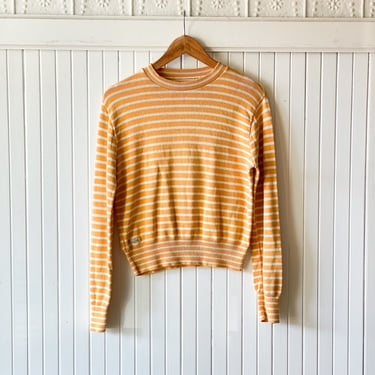 Vintage 1970s Lacoste Mustard Cropped Sweater Small