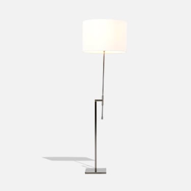 Mid-Century Modern Adjustable Steel Floor Lamp by Laurel