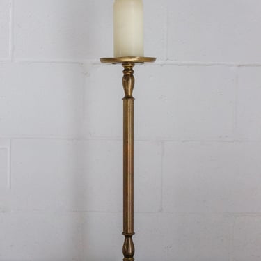 vintage french brass pillar candlestick