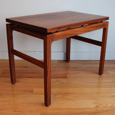 Vintage Floating Top Walnut End Table by Johnson Chair 