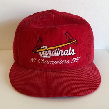 1987 St. Louis Cardinals N.L. Champions Red Corduroy Snapback