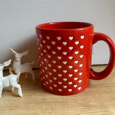 Vintage Heart Mug By Waechtersbach, Valentines Coffee Cup, Stoneware, Western Germany, Love 