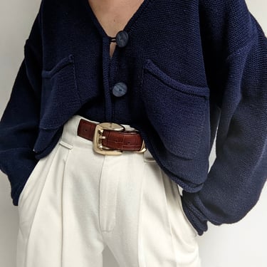 Vintage Cropped Midnight Cardigan