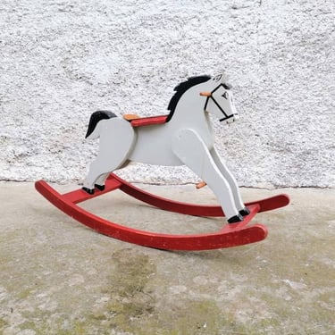 Vintage Kids Rocking Horse/ Homemade Rocking Horse/ Wooden Rocking Horse/ Kids Toy/ Rocking Horse Toy/ Yugoslavia/ 70s 