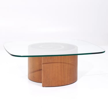 Vladimir Kagan Mid Century Walnut Snail Coffee Table - mcm 