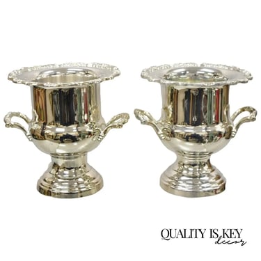 Vintage Oneida Regency Style Silver Plated Champagne Ice Bucket - a Pair