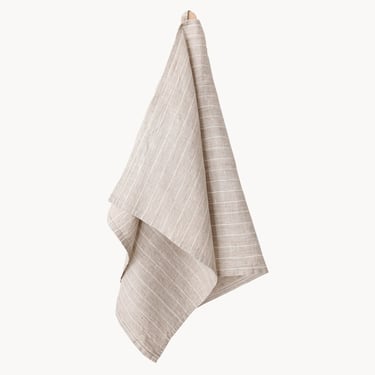 Linen Tea Towel  / White stripes