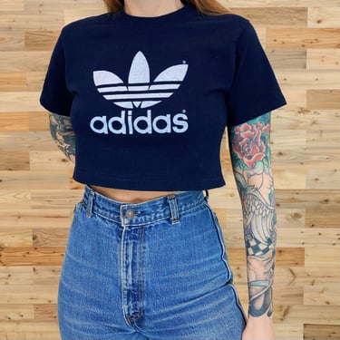 80's Vintage Adidas Cropped Tee Shirt 