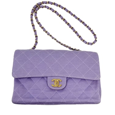 Chanel Lilac Knit Turnlock Flap Bag