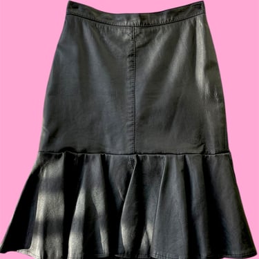 Leather Ruffle Skirt