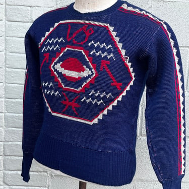 RARE 1947 Jantzen Zodiac Sweater Size 40 Vintage Menswear 